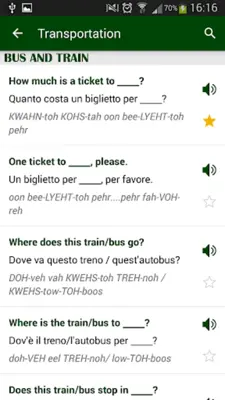 Italian phrasebook android App screenshot 1