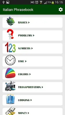 Italian phrasebook android App screenshot 2